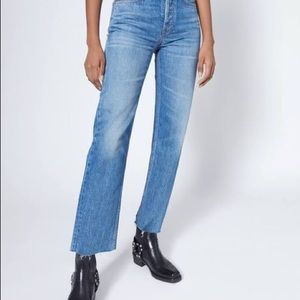 Re/Done High Rise Stovepipe Jeans Bright Indigo 27